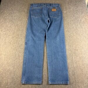 Wrangler 13MWZ Cowboy Cut Mens Blue Denim Jeans Rodeo Western Work 32x31 ACTUAL